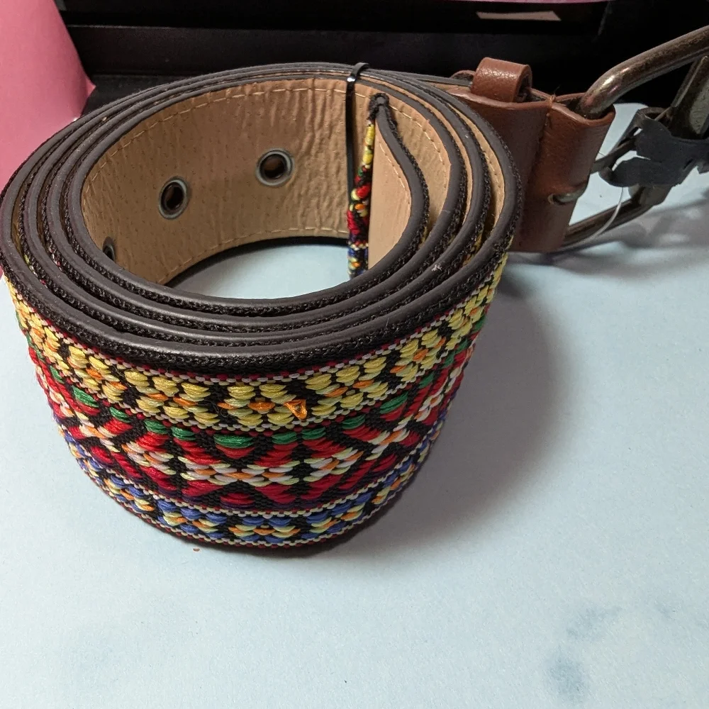 Unisex Belt S 36 inches Long Colorful Tapestry Tribal In Multi Colors